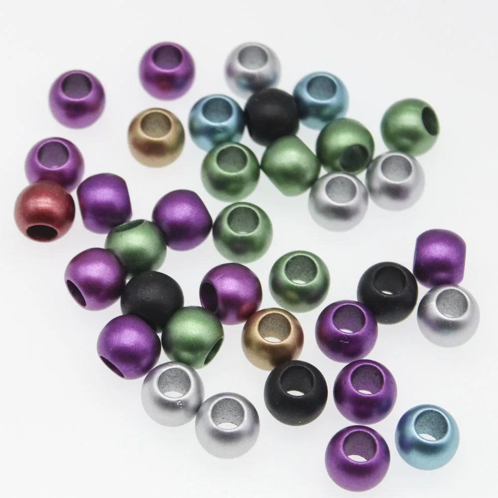 

CHONGAI 100Pcs Random Mixed Round Acrylic Beads Charms European Beads For Jewelry Making For Women Big Hole Beads