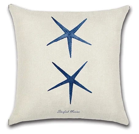 

2pcs/set Coral Sea Star Hippocampus Throw Pillow Cushion Cover Home Decoration Decorative Pillowcase Cushion For Chair Car