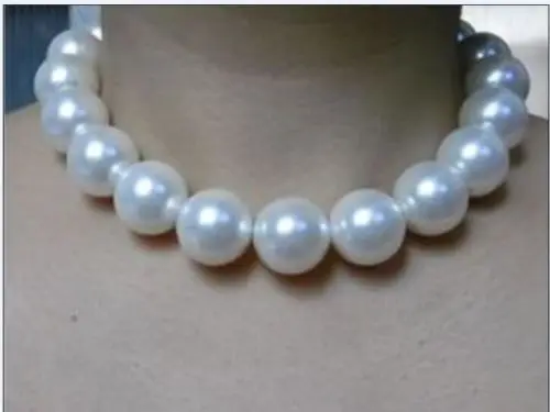 

bjc 0001448 HUGE 18"12-13MM NATURAL SOUTH SEA GENUINE WHITE PEARL NECKLACE PERFECT AAA (C0309)