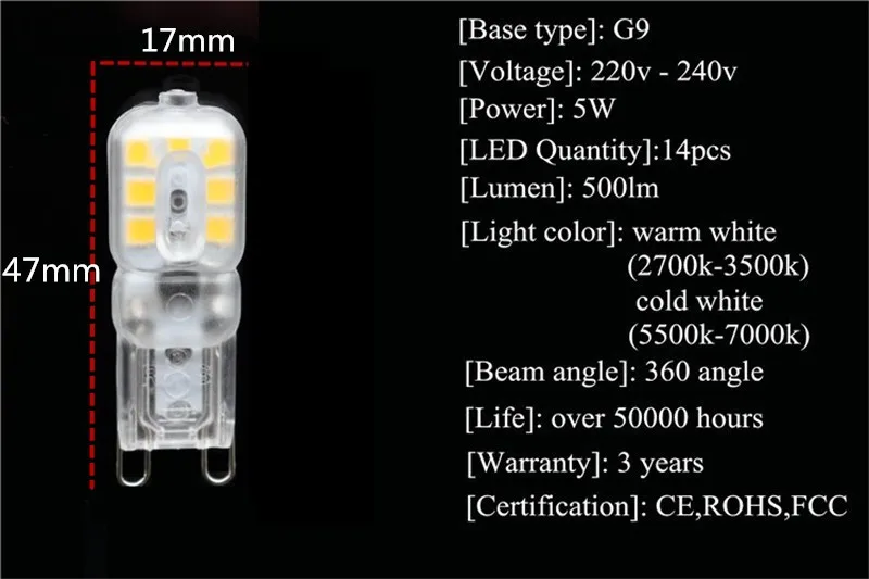 1X G9 светодиодный 5 Вт 7 Вт AC 220 V-240 V G9 светильник светодиодный лампы SMD 2835 светодиодный g9 свет заменить 30/лампа, заменяющая галогенновую лампу 40 Вт warmwhite холодный белый