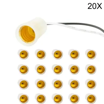 

20pcs/lot E12 Lamp Base Wire Lamp Holder E12 Candle Candelabra Light Socket Lamp Holder Base With Leads