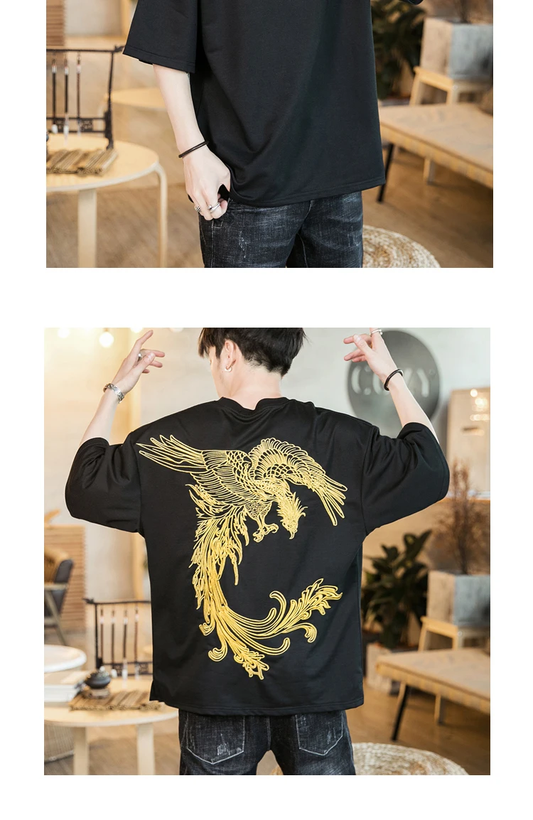 Sinicism Store Повседневная футболка с вышивкой мужские хлопковые льняные футболки мужские винтажные китайские стильные футболки 3XL