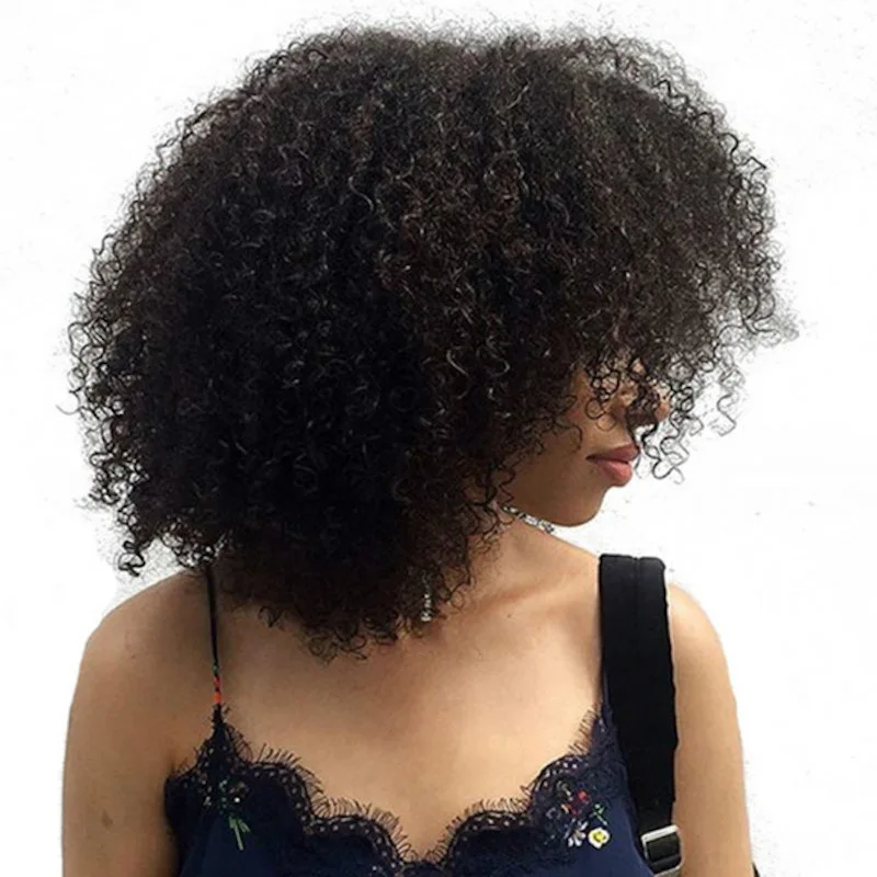 Mongolian Afro Kinky Curly 360 Lace Frontal Wig Pre Plucked With Baby