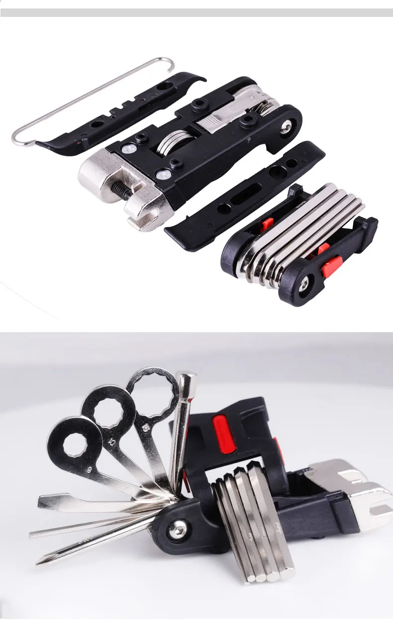 Deemount многофункциональный набор инструментов 16 в 1 для ремонта велосипедов набор сервисных инструментов цепной резак отвертка плоский шестигранный ключ ниппель ключ