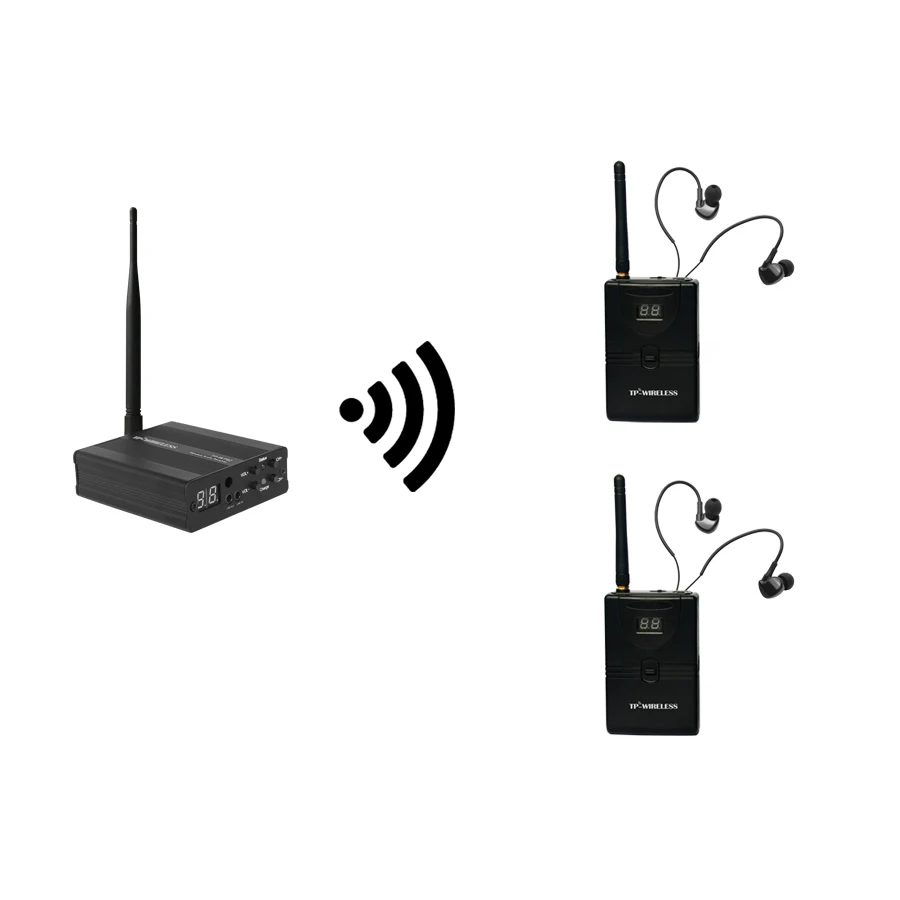 

TP-WIRELESS Wireless Recording studio Monitor System In-Ear stage Monitor 2 sets ( 1 Transmitter & 2 Receivers ) Hot selling