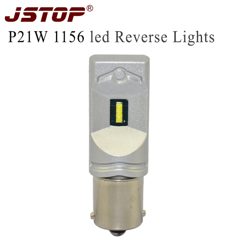 

JSTOP Led Car Reverse Lamps 7.5W 500LM 1860SMD 6000K white lights P21W BA15S 1156 No error Canbus 12-24V auto led Reverse lights