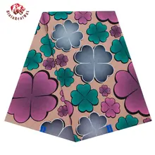 Модная африканская восковая ткань с принтом Новая мягкая хлопковая ткань четырехлистный клевер Одежда Ткань Анкара Африканский батик ткань 40fs1313