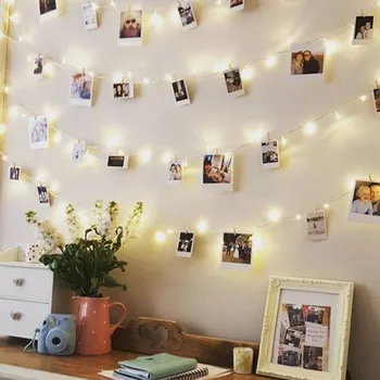 

1.5m/10LEDs New Creative Background Wall Photo Clip Light String Wedding Christmas Festival Party Decoration Pictures DIY Party