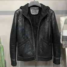 Винтажные Модные мужские куртки с натуральным мягким мехом, мужские зимние меховые пальто с капюшоном XXXXXL, мужские кожаные куртки A324