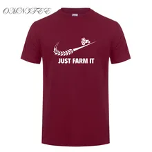 Модная футболка Just Farm It, Мужская хлопковая футболка с круглым вырезом и коротким рукавом, футболки для фермерских мужчин, топы, OZ-136