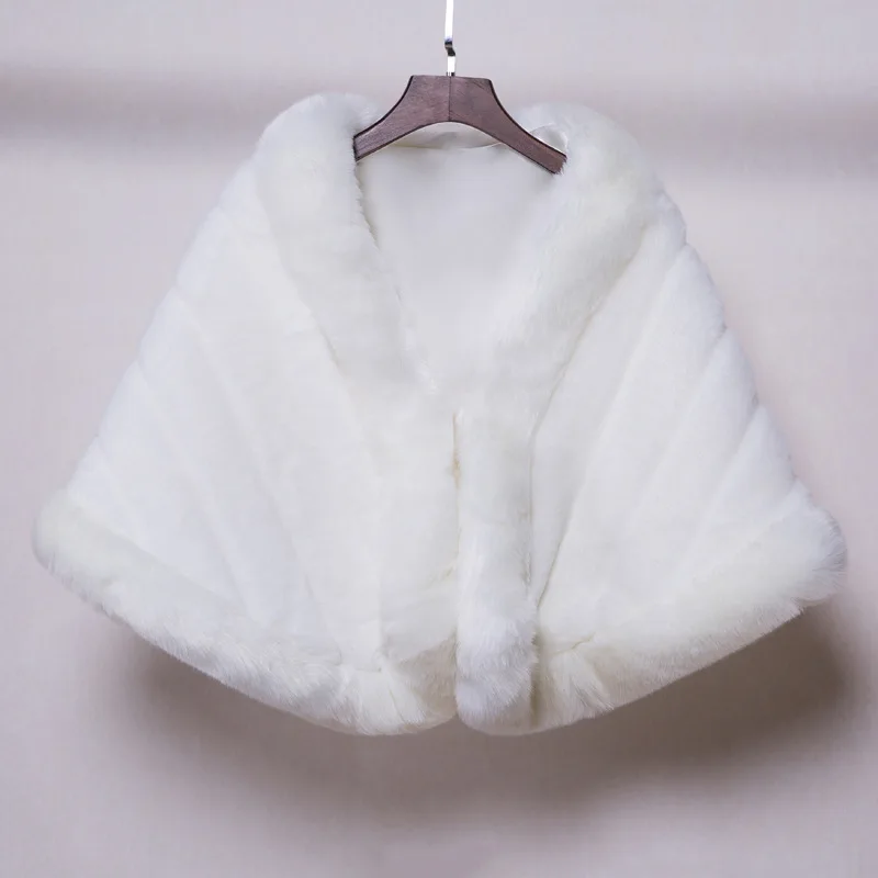 Белая меховая палантин jaevini 2019 зимняя теплая Свадебная шаль свадебная накидка