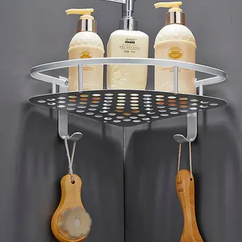 

Single Tiers Metal Shower Storage Corner Organizer Wall Basket Shelf Rack Bath Storage Soap Bathroom Shelves Accessories