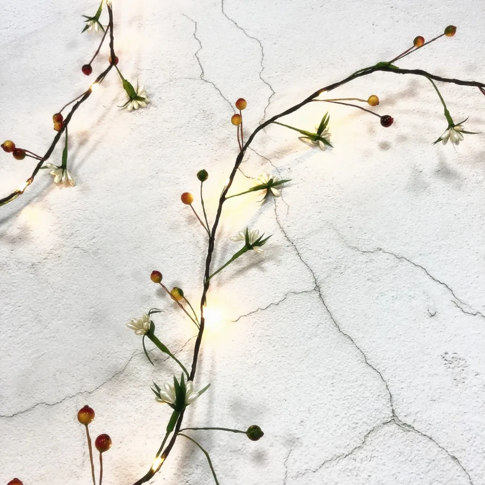 2M 20 LEDs flower leaf garland Starry Light battery Copper LED fairy string lights for christmas wedding party event decoration 2M 20 LEDs flower leaf garland Starry Light battery Copper LED fairy string lights for christmas wedding party event decoration
