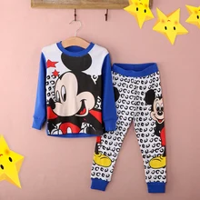 Retail Kids cotton Pajamas clothing sets Boys Mickey Girls Minnie cartoon baby sleepwear sets new