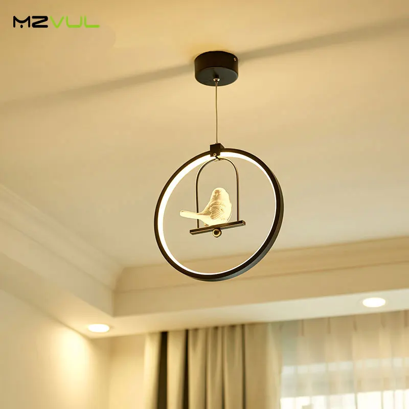 

Nordic Style Creative Bird LED Pendant Light 3 Colors Adjustable Creative Personality Bedroom Hanging Light Restaurant Light