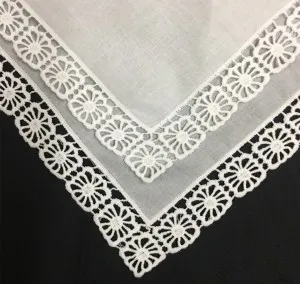 Набор из 12 модных дамские платки белый хлопковый свадебный платок винтажный вышитый кружевной платок Hankie Hanky 12x12-inch