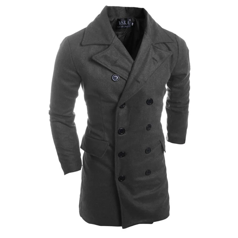

2019 Mens Jackets Clothing Male Long Coat Autumn Winter Jacket Men Peacoat Chaqueta Hombre Wool & Blends Double Breasted Y1