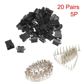 

UXCELL Promotion 20pair Good Replacement 6P 5Pin JST SM Connector Lead Part Male Female JST-SM Housing Crimp Terminal Connector