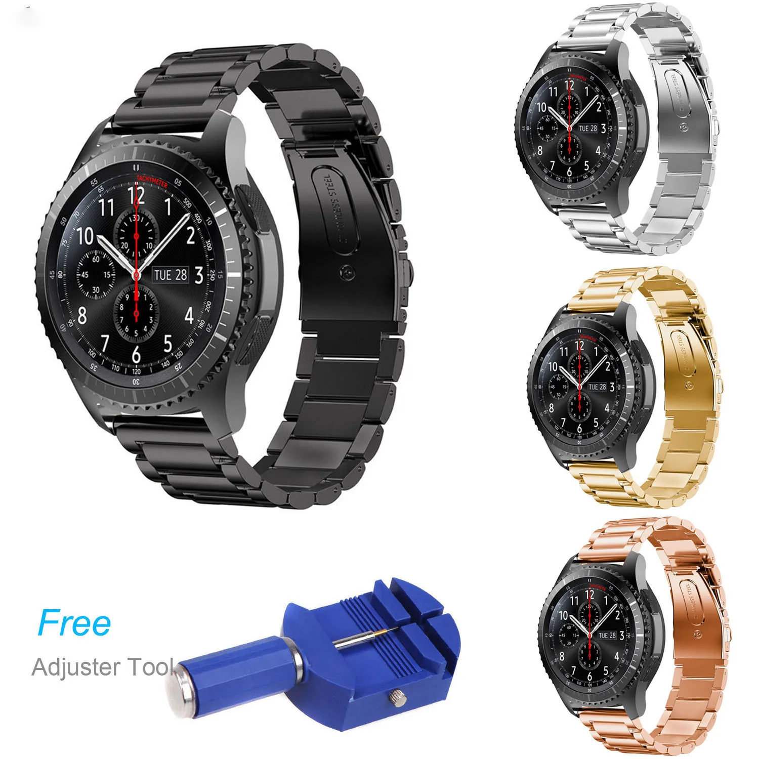 Stainless Steel Watch Band for Samsung Gear S3 Frontier Strap Classic Smart Bracelet with Adjust Tool | Наручные часы