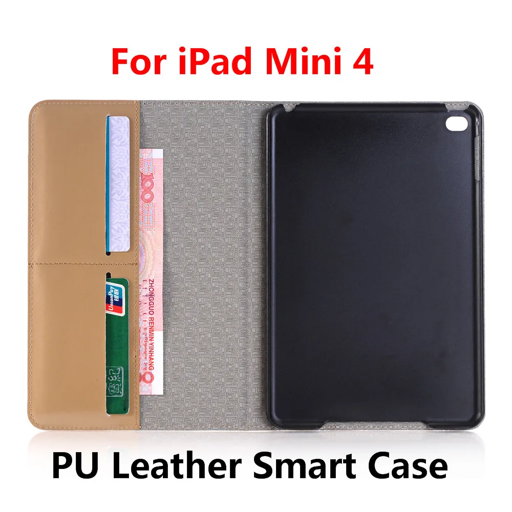 

For iPad Mini 4 Case Flip PU Leather Case Cover For Apple iPad Mini4 7.9'' Stand Cases Smart Tablet Cover Auto Sleep Wakeup Case