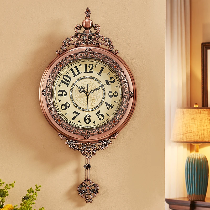 

MDC 5323 Zinc Alloy Wall Clock Elegant Antique Poendant Retro European Large Quartz Pendule Watch Wedding Gifts Home Decoration
