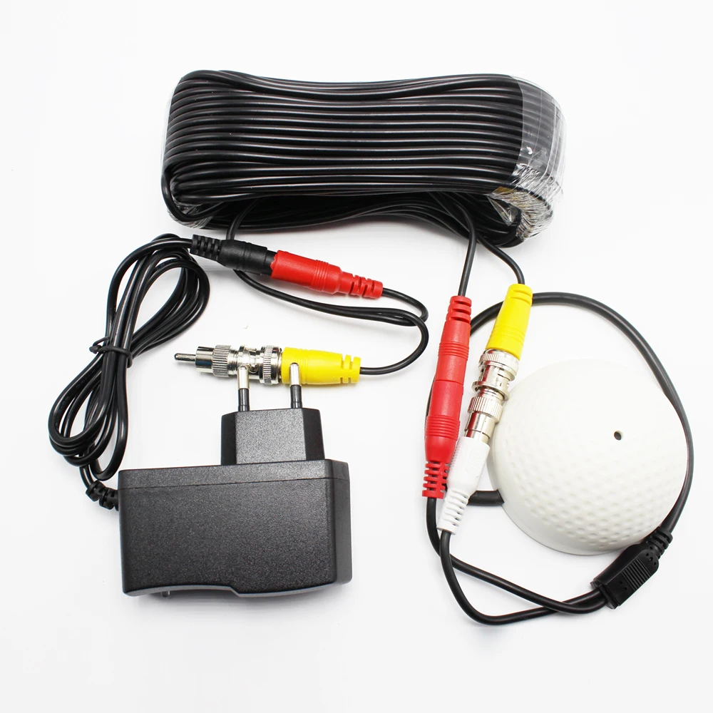  100 Square Meters Mini CCTV Security Surveillance Microphone CCTV Audio Pickup Input DC 2in1 Power  - 32851611512