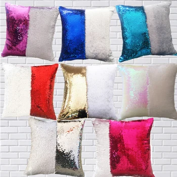 

DIY Mermaid Sequin Cushion Cover Magical PillowCase Reversible Car Home Decor Cushions Sofa Decorative Capa Almofada Wholesale
