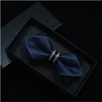 Роскошные Bling Crystal украшения из металла острые углы галстук-бабочка Свадебная вечеринка Банкетный клуб Бизнес бабочка узел Для мужчин аксессуары