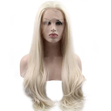 BESTUNG платиновый блондин длинные натуральные волнистые кружевные передние парики термостойкие синтетические волосы парик для женщин