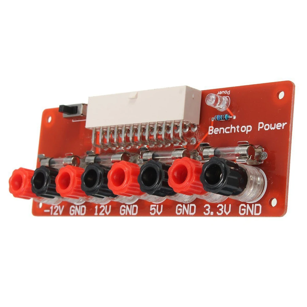 

24Pins ATX Benchtop Power Board Computer Power Supply Breakout Module Adapter Red
