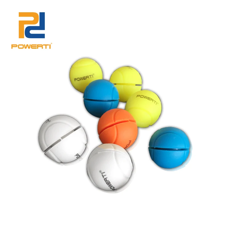 POWERTI 10pcs/lot Cute Tennis Ball Shape Tennis Racquet Vibration