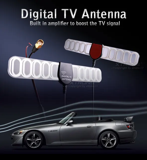 Mobil Digital TV Active Antena Ponsel mobil Digital DVB-T ISDB-T Aerial Antena dengan Amplifier Booster Antenna + Gratis pengiriman MM