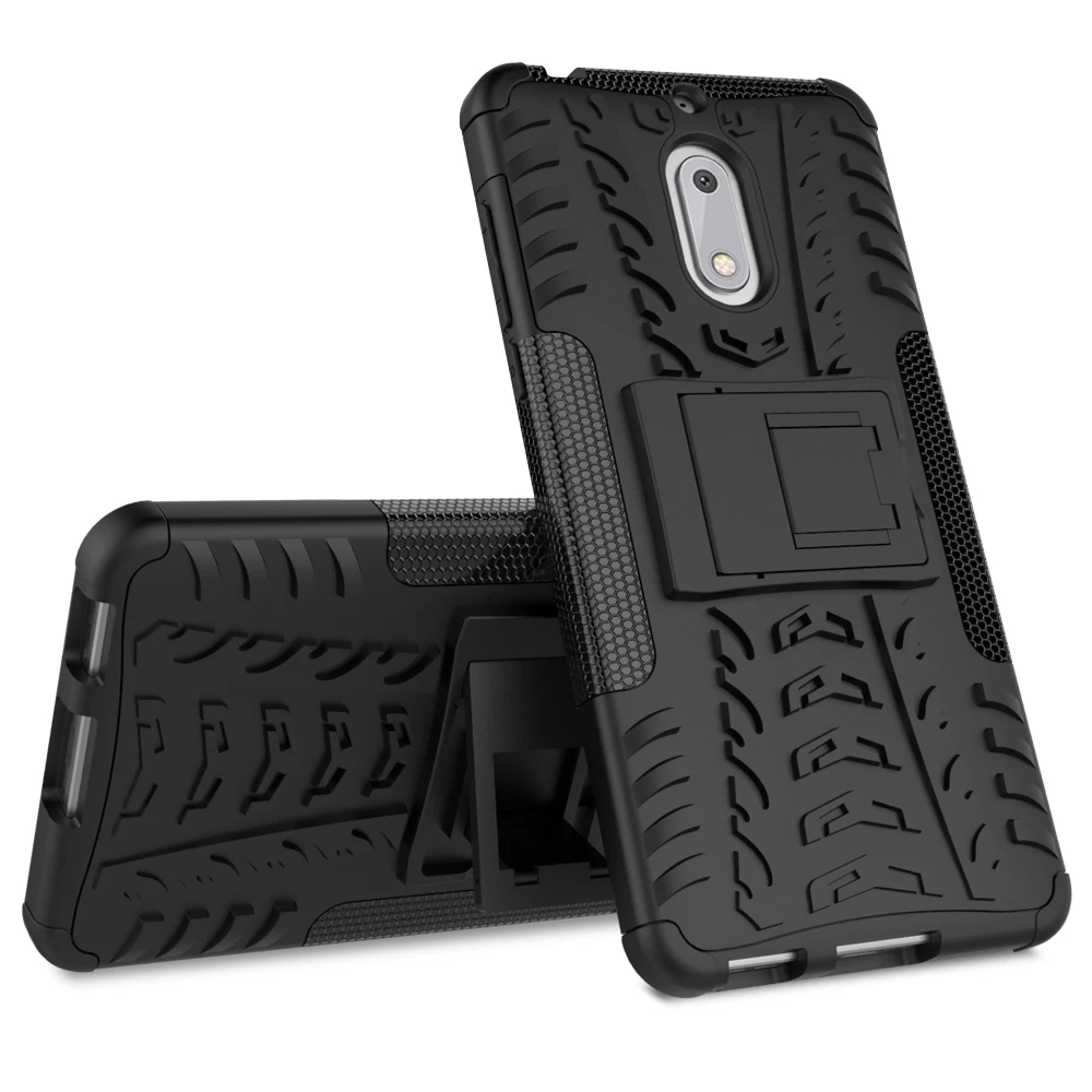 

Effelon For Nokia 6 case 5.5inch TPU & PC Silicone Dual Armor Back Cover with Stand Holder Hard Case For Nokia 6 Phone Fundas