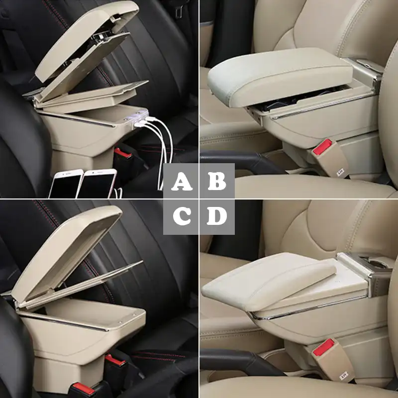 SZSS-CAR Leather Car Interior Parts Center Console Armrest Box for Volkswagen VW Santana Jetta Auto Armrests Storage with USB