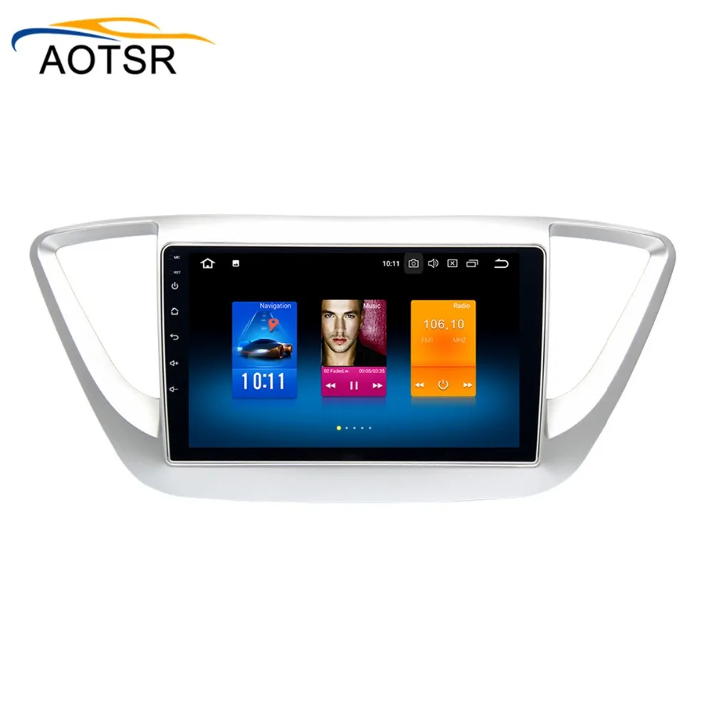 Cheap 2 din Android 8.0 Car multimedia player Radio head unit For Hyundai Solaris Verna 2017 2018 gps navigation Stereo no dvd 4+32G 1