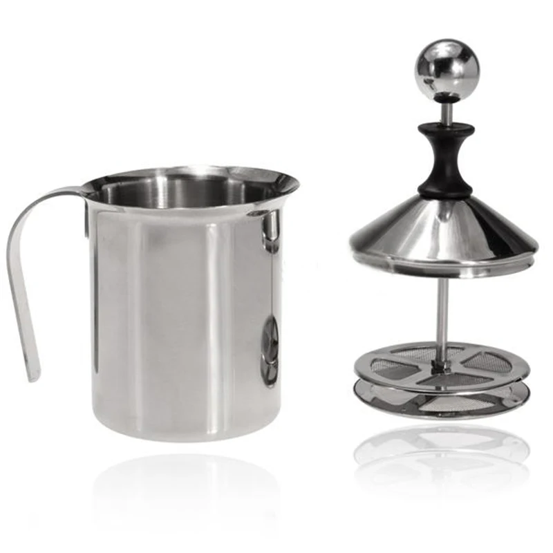 400 ملليلتر المقاوم للصدأ أكواب حليب رغوي frother الحليب كريمر مزدوجة شبكة الحليب frothers مطبخ أداة ل coffeeware حلب