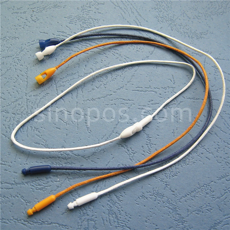 

Hangtag Wax Cord With Bullet Clasp, garment seal tag loop lock waxed string thread rope snap head sealtag bag jewel clothes shoe