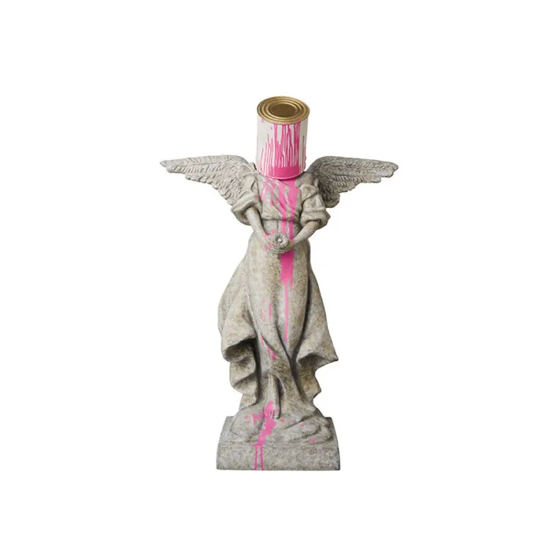 Ведро на голове(Оригинальная версия)-знаменитая художественная краска в виде ангела, настольные украшения, серый тренд, креативный Декор для гостиной M1167