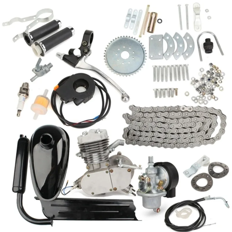80cc 2 Bicycle Motorcycle Stroke Gasoline Engine Kit For DIY Electric Bicycle Mountain Bike Complete Set Bike Gas Engine Motor