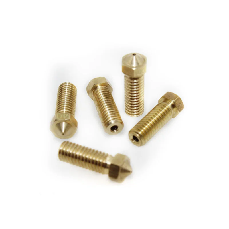 3d printer nozzle all-metal V6 M6 screw brass 0.4mm 0.6mm 0.8mm 1.0mm 1.2mm for 1.75mm 3mm consumables