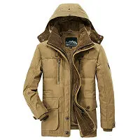 Зимняя куртка мужская Толстая теплая парка с капюшоном Военный карго мужское зимнее пальто теплое флисовое Мужское пальто размера плюс M-5XL
