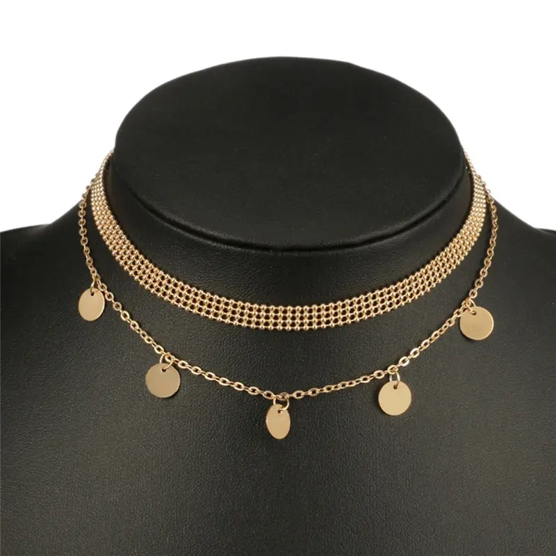 Hot Fashion Boho Multilayer Lady Choker Pendant Necklace Collar Chain Ethnic Jewelry