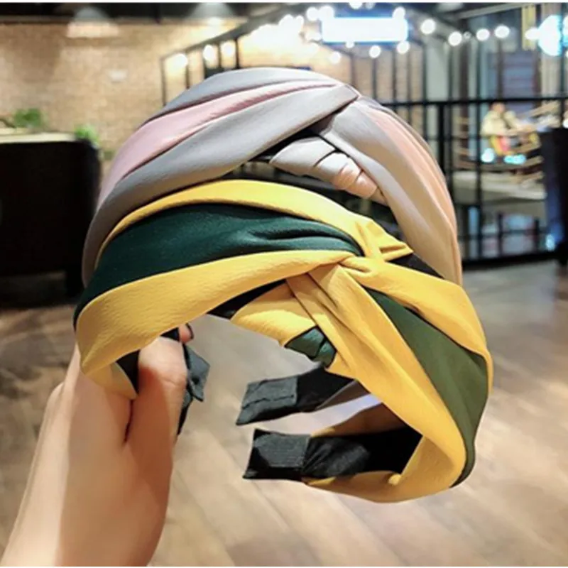 

Women Hair Headband Fabric Patchwork Hairband for Girls Headwear Head Hoop Knot Hairband New Korean Version Women Hair Headband