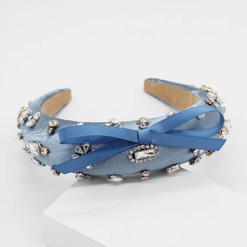 Buy Baroque fashion luxury ball headband rhinestone bow headband headband hair band female girl hair accessories 965
