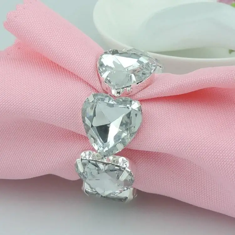 

peach hearts Acrylic Metal Napkin Rings Hotel / Wedding Supplies Party Table Decoration Accessories R210