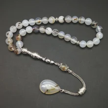 Натуральные Агаты камни Tasbih 33 66 99 бусины роскошный Четки для мужчин мусульманских misbaha человека четки браслеты камень Tesbih