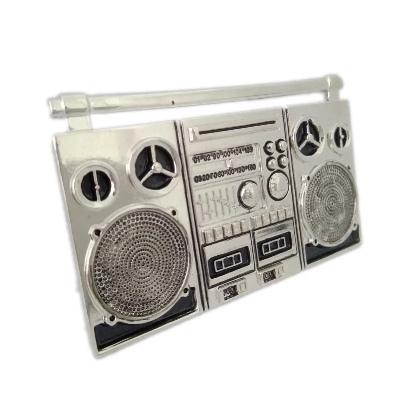 Покрытие серебряного цвета кассетный магнитофон ностальгия металлическая пряжка ремня панк винтажная Мужская большая пряжка для ремней аксессуары