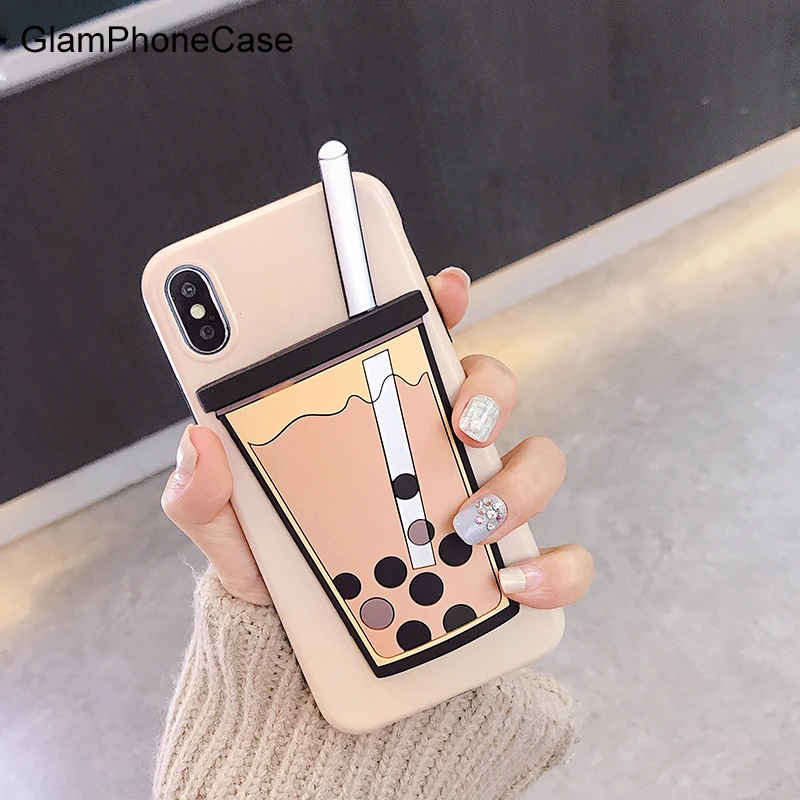 GlamPhoneCase Модный 3D молочный чай чехол для телефона iPhone X XS Max XR Мягкий силиконовый 7 8 6