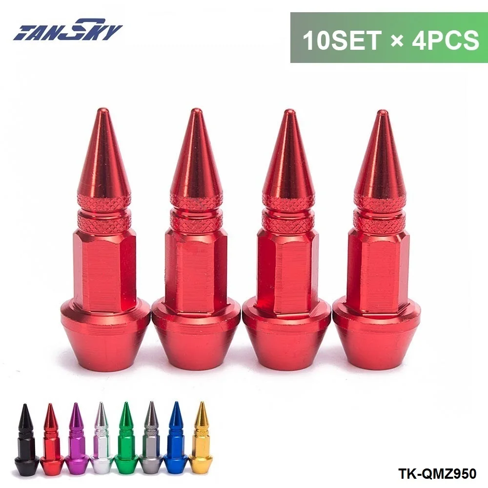 

10 Set Spike Shape Auto Bicycle Tire Valve Cap Valve Stem Caps Wheel Rims Lug Nuts TK-QMZ950-10T
