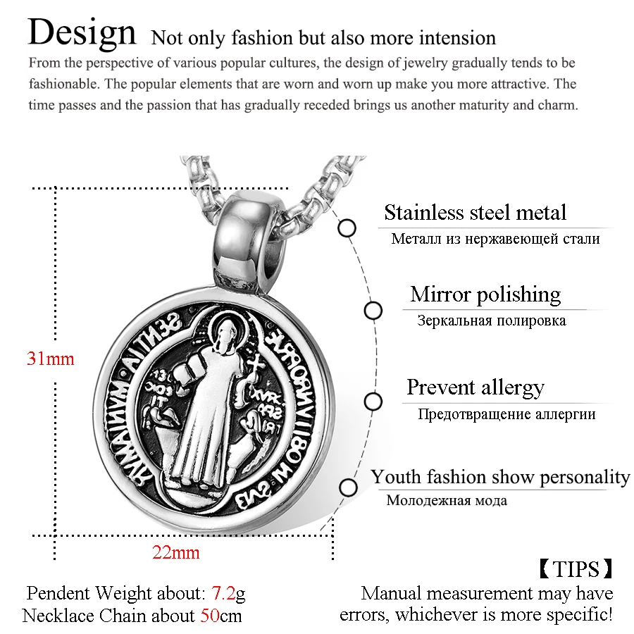 Vintage Silver Christian Virgin Mary Necklaces & Pendents Women Men size